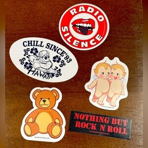 FREE Brandy Melville Stickers
 Bear Baby Cherub Rock n Roll Radio Silence
